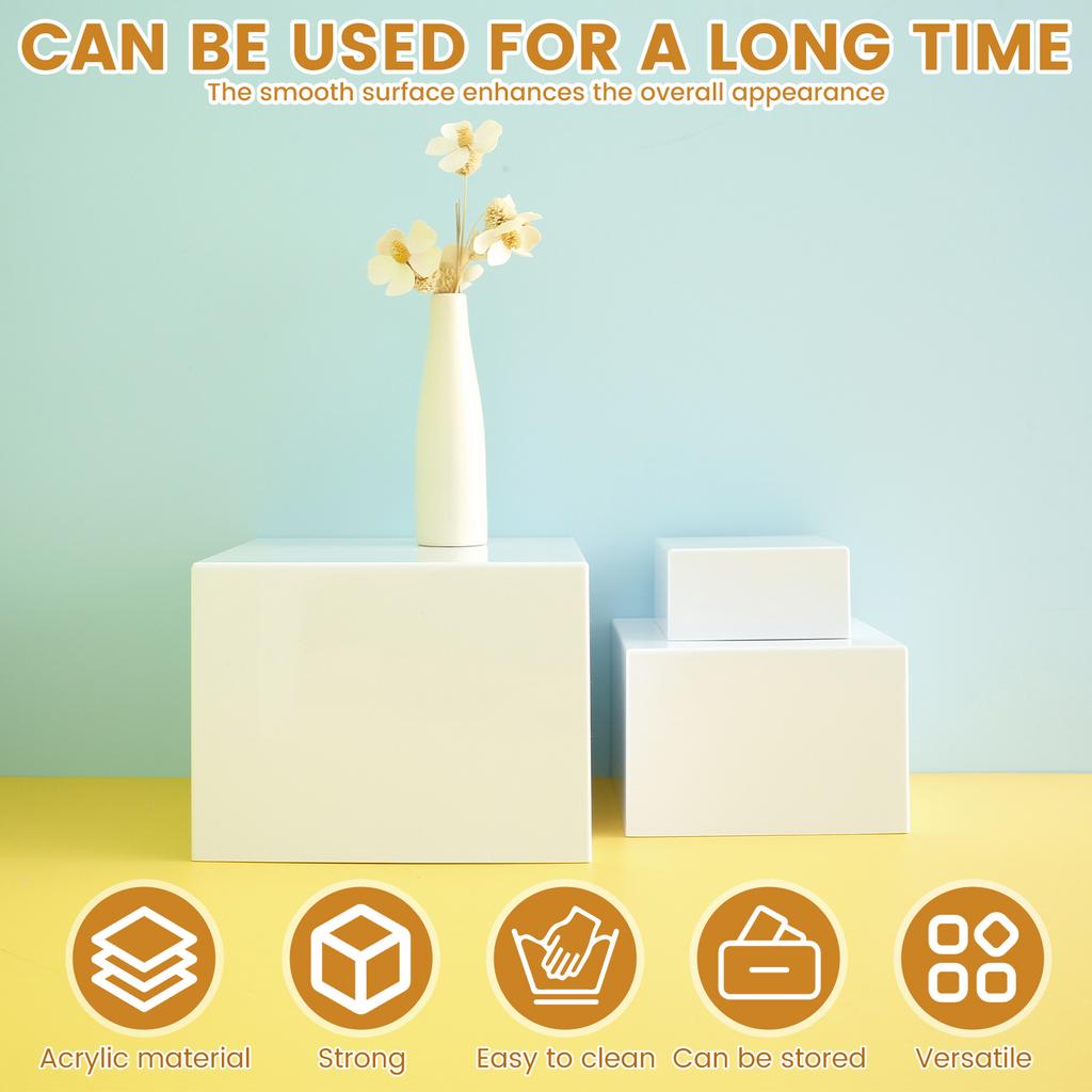 6 шт. Акриловые подставки для шведского стола, подставки для демонстрации тортов и десертов, штабелируемая настольная подставка для еды, коробка для украшения праздничного шведского стола, прозрачная белая