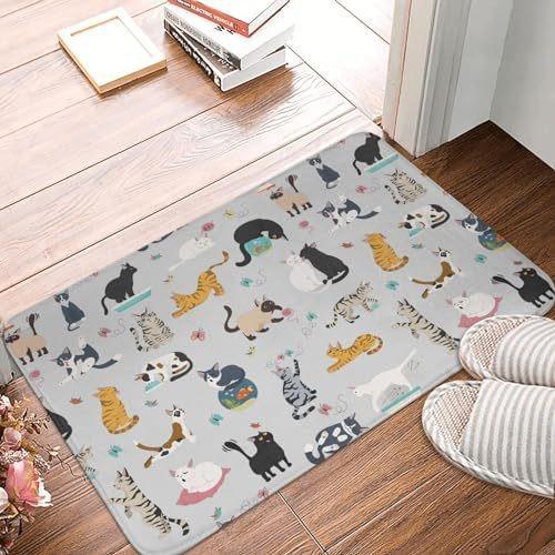 Colorful Rainbow  Welcome Mat with Perfect for Indoor/Outdoor Use in Kitchen Bathroom Non-Slip Carpet Entrance Door Rugs