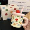 Girls High Value Apple Ceramic Mug With Lid Internet Celebrity Creative Design Straw Cup Household Water Cup Souvenir