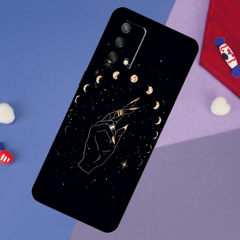 Гадание Луна Звезды Руки Художественный Чехол Для Oppo A17 A60 A40 A80 A16 A76 A96 A98 A58 A78 A18 A38 A57 A74 A54 A94 A15 A5 A6 Pro