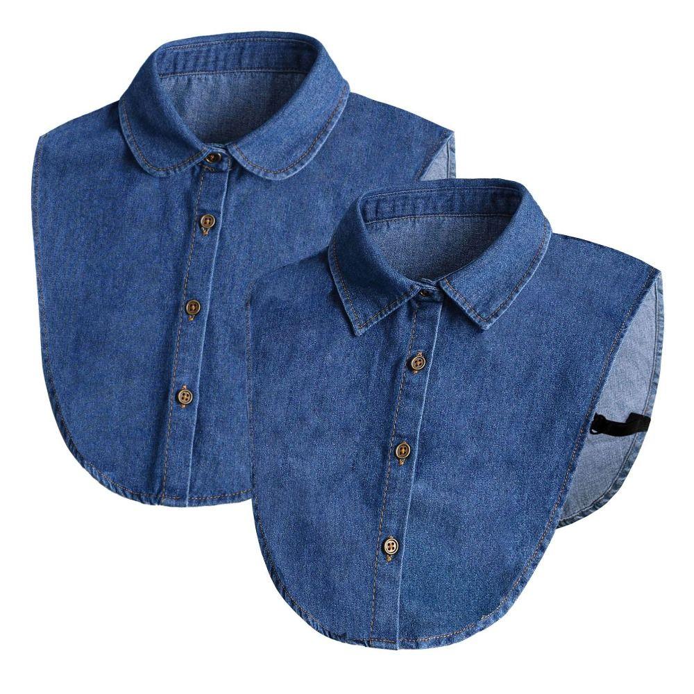 Detachable Denim Fake Collar Sharp Collar False Blouse Collar Adjustable Neckline Decorative Shirt