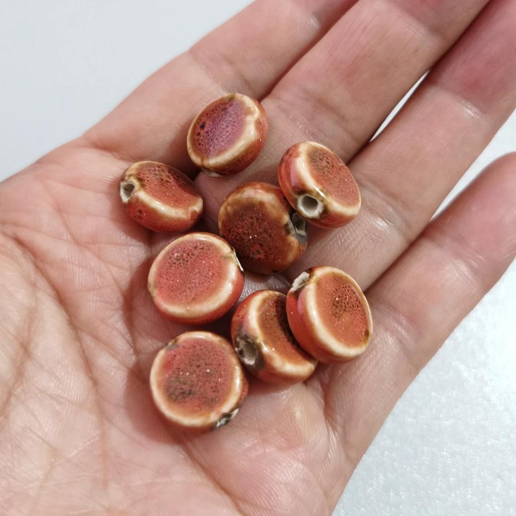 20 шт. Плоские круглые 15 мм Керамические фарфоровые бусины-разделители ручной работы Лот для изготовления ювелирных изделий Аксессуары DIY Поделки Фурнитура Креативные бусины