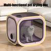 Pet Drying Box Waterproof Anti-Hair Flying Dog Cat Drying Room Portable Foldable Grooming House Hair Drying Crate Cage for Small Medium Dogs Cats