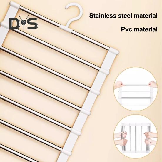 2/3Pcs Trouser Hangers with Rotatable Hooks Space-saving Foldable Design Multipurpose Skirts Scarves Storage Holders