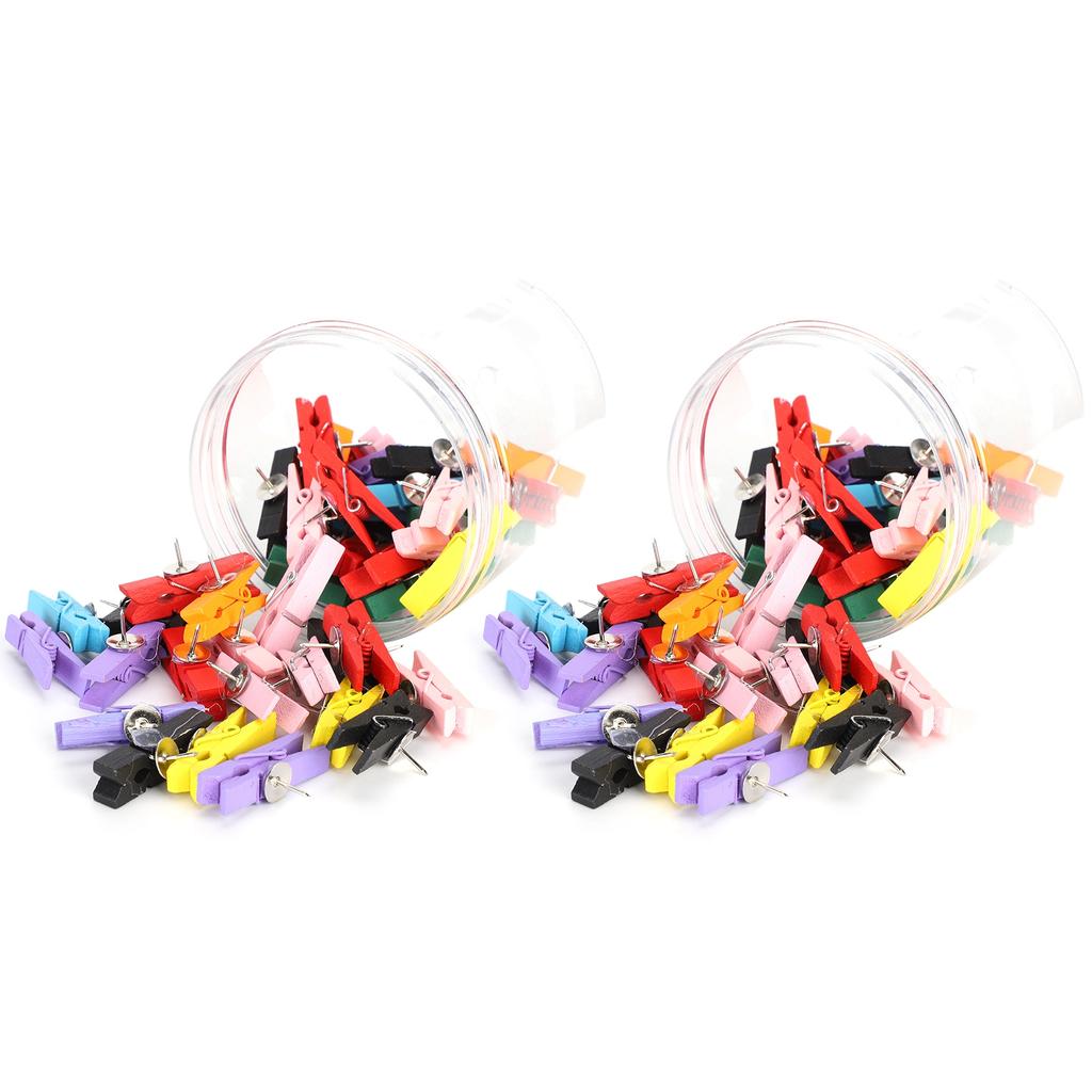 100 шт. Зажимы-кнопки, маленькие мини-цветные фото-зажимы, деревянные зажимы для поделок