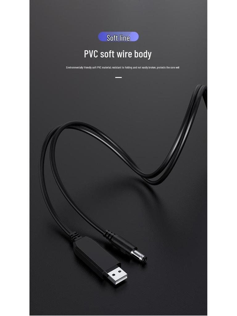 USB-кабель-усилитель 12 В/1 А, круглая головка 5,5 мм, 1 м для экстренного питания роутера/оптического модема