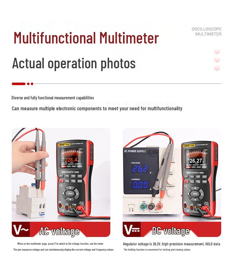 ANENG AOS02 Handheld Smart Digital Oscilloscope & Multimeter with Anti-Burn Protection and High-Precision Multifunctional Color Screen