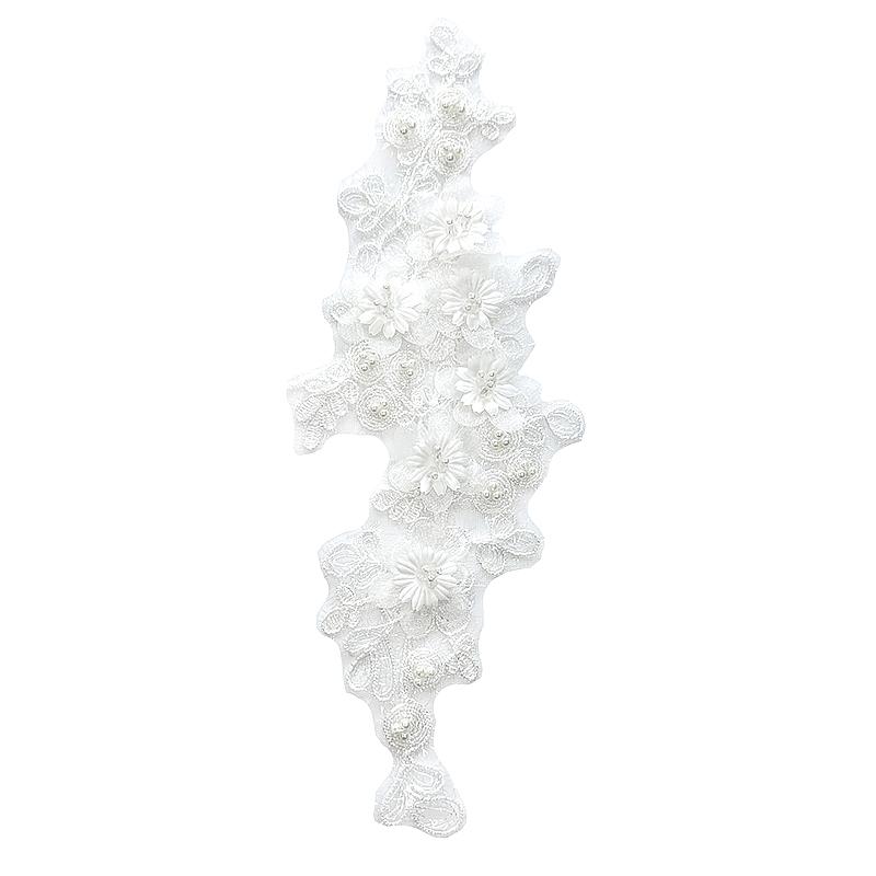 1 шт. Цветочная наклейка, вышитые нашивки, свадебное платье, передовые ощущения, изделия ручной работы, белая ткань, кружевной узор