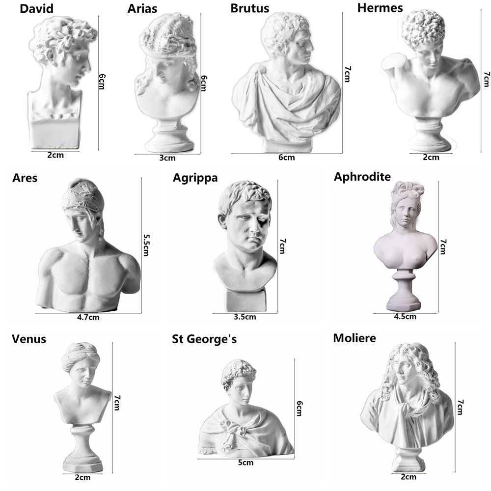 Desktop Ornament Greek Mythology Figurine Plaster Bust Statue Gypsum Portraits Famous Sculpture