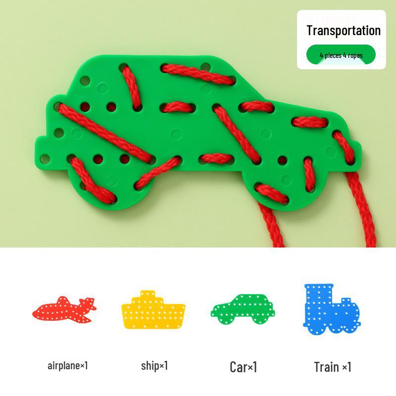Детские бусины для шнуровки в виде животных, развивающая игрушка для мелкой моторики