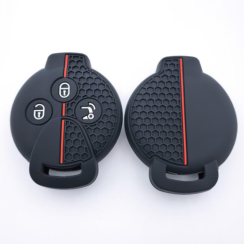 Car Silicone Remote Key Case Fob Shell Cover For Smart Fortwo City Coupe Cabrio Crossblade Roadster K Forfour 2007 -