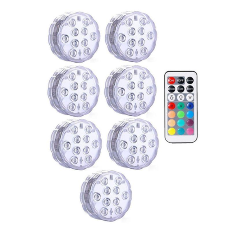 IP68 водонепроницаемый многоцветный погружной светодиодный подводный ночной светильник для чая ваза чаша вечеринка свадьба рождественское украшение