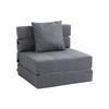 Fauteuil-lit Pliant 2 En 1 - HOMCOM - Gris Foncé - Charge Max. 100 Kg - Confort Optimal - Design Moderne