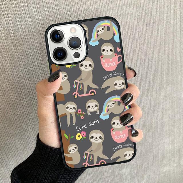 Sloth Animal Cute Phone Case For iPhone 17 Air 16 15 14 plus 12 13 Pro max Soft Bumper Shell Cover coque