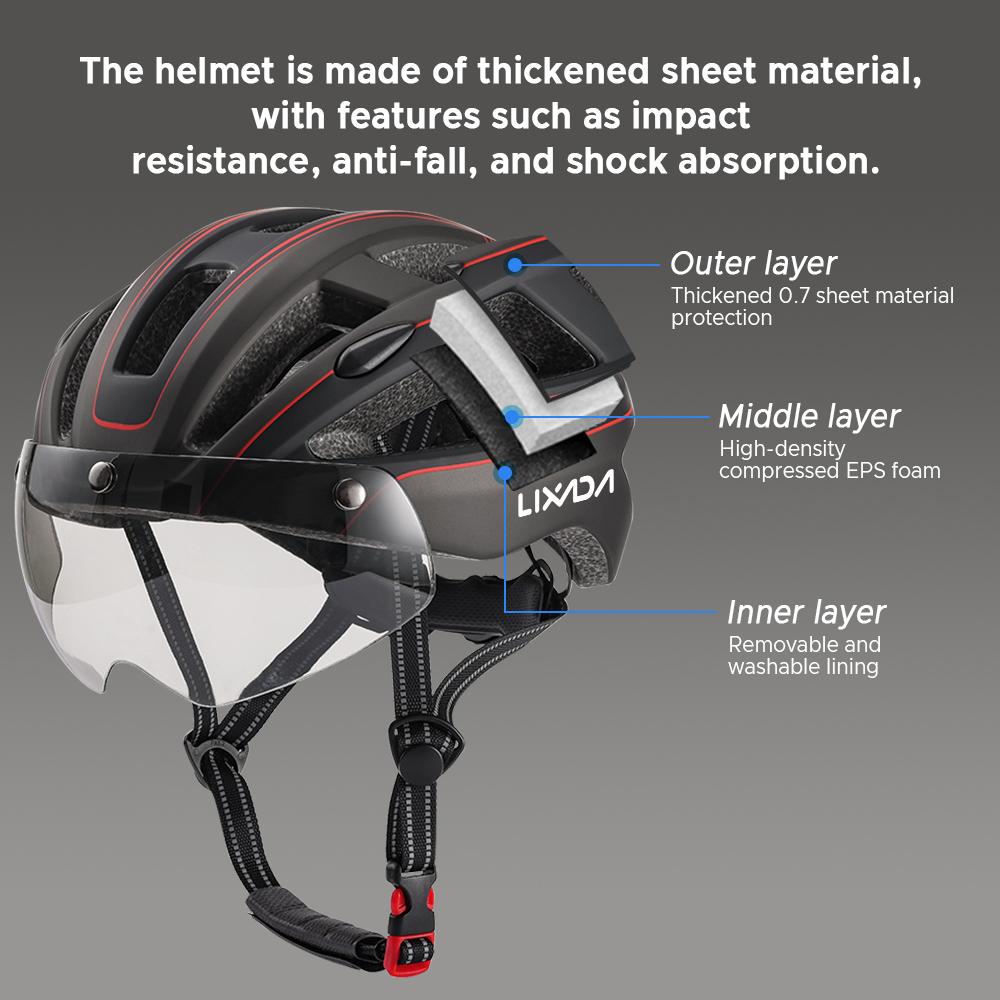 Шлем для горного велосипеда Велосипедные шлемы со съемными магнитными очками и задним фонарем