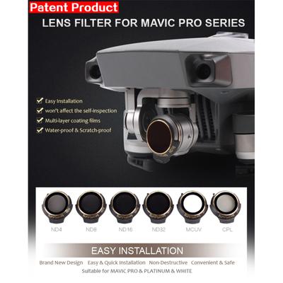 Комплект фильтров для объектива Sunnylife MCUV CPL ND4 ND8 ND16 ND32 для объектива/камеры DJI MAVIC PRO PLATINUM и WHITE