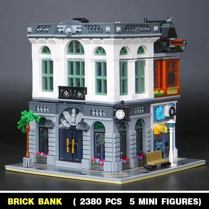 В НАЛИЧИИ Street Views Architecture Brick Bank Model Building Blocks Toy Compatible 10251 Educational Birthday Festival Boy Gifts