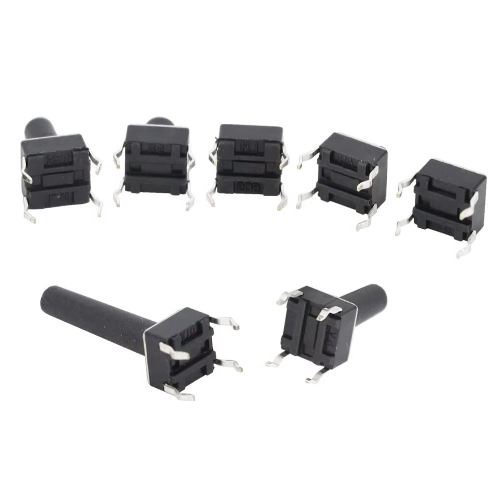 100 PCS 6*6*4.1~10 mm Tact Switch 4 Pin Vertical Micro Button Switch Key Switch Tactile Push Button Induction Switch 6x6 Series