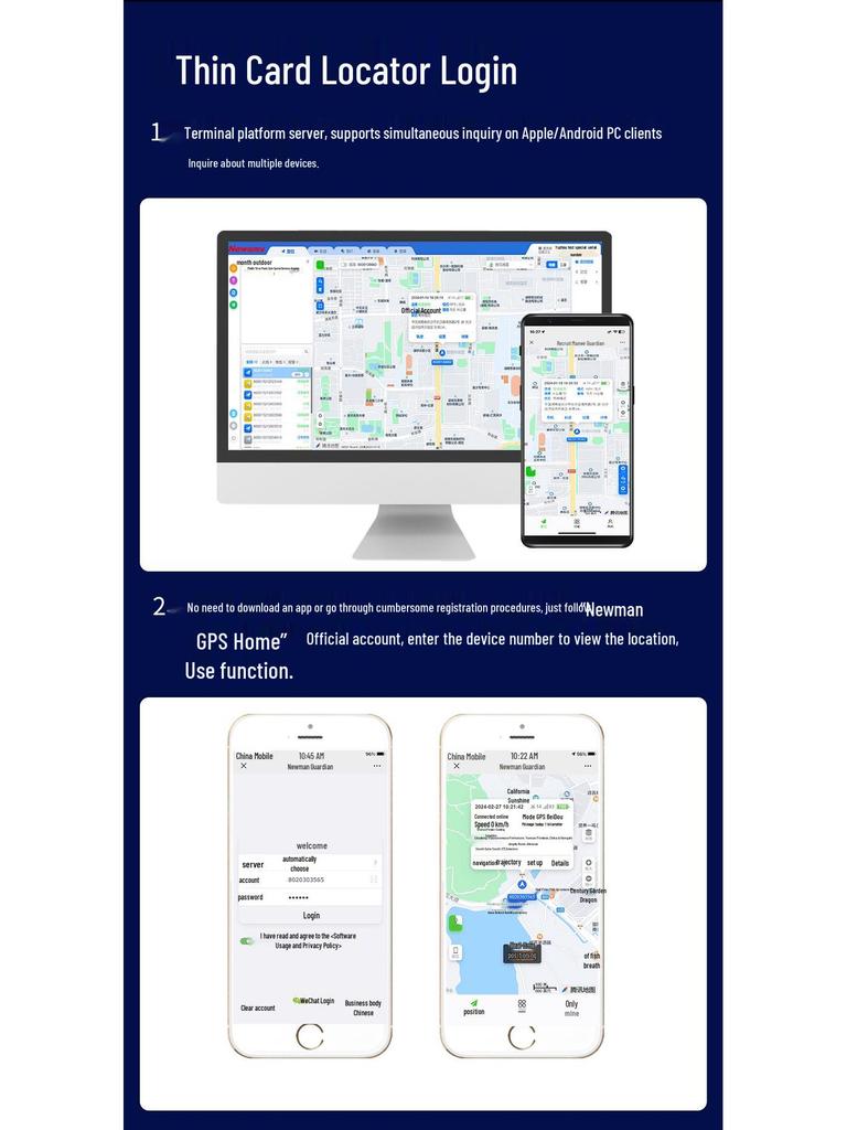 Newman Ultra-Thin 5G GPS Car Tracker & Anti-Lost Device for Suitcases and Elderly, No Installation Needed