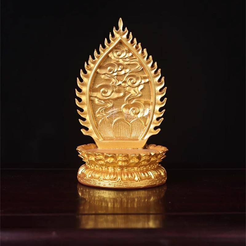 Resin Gold Base Backlight of Guanyin Bodhisattva Buddha Statue Lotus Platform Raised Base Home Furnishings