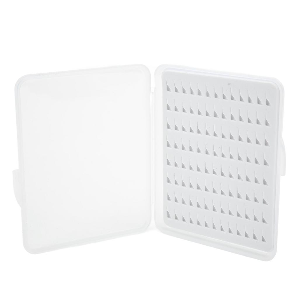 Коробка для крючков для нахлыста Губка Водонепроницаемая Коробка для крючков для нахлыстовой рыбалки Прозрачная крышка Коробка для приманок для нахлыстовой рыбалки Для рыболовных снастей М