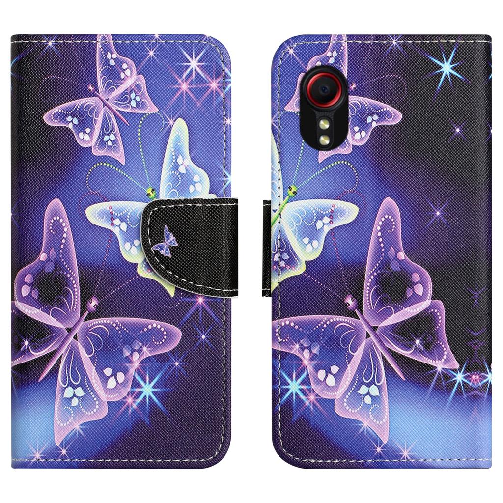 For Samsung Galaxy Xcover7 Magnetic Phone Case Pattern Printing Folio Sand Cover