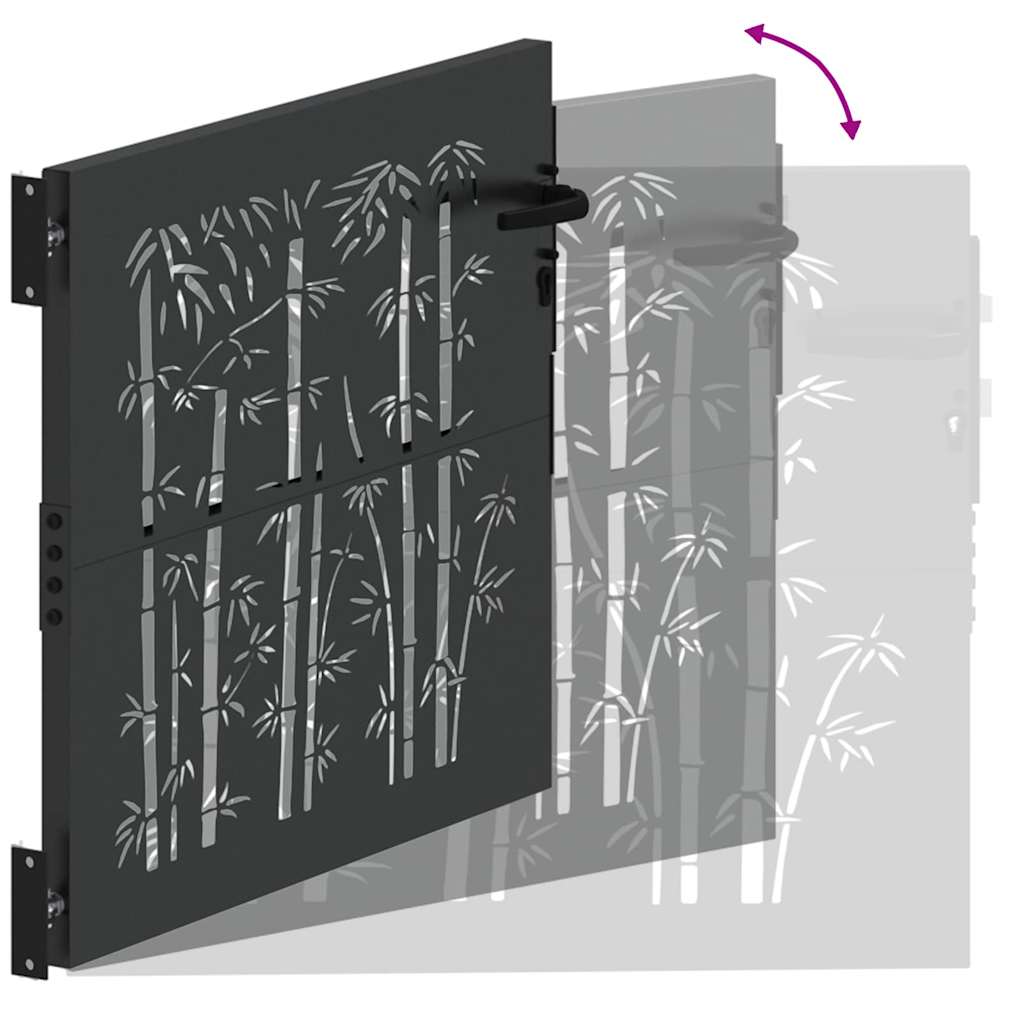 Garden Gate Black 110 x 105 cm Powder Coated Steel