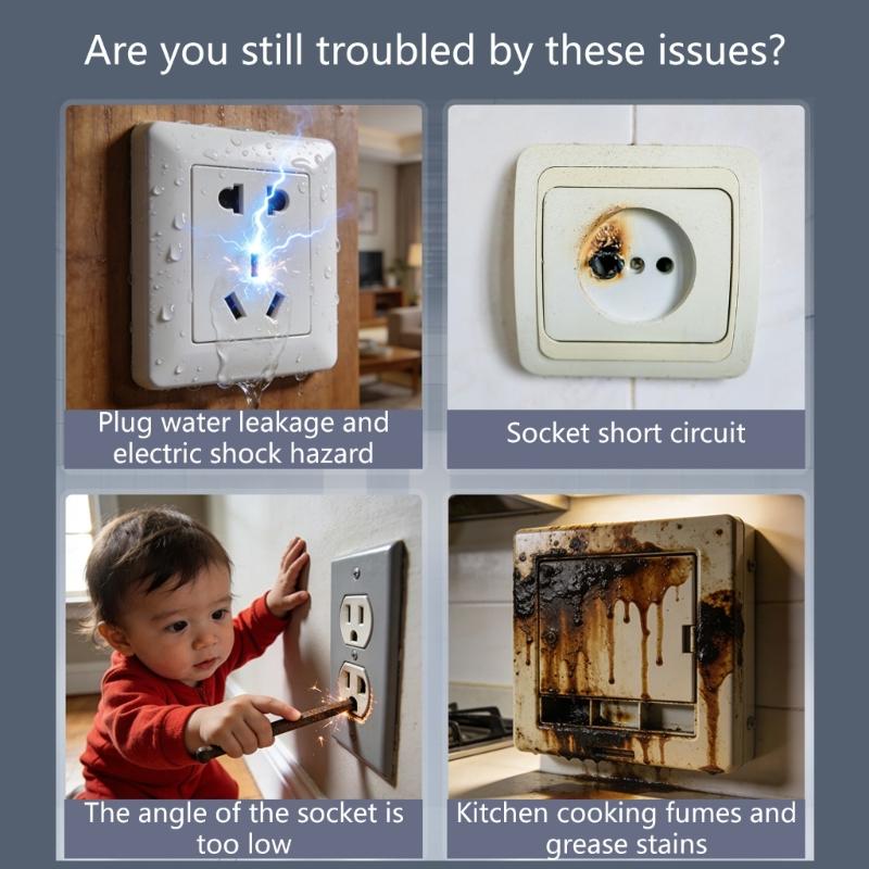 Durability Plastic Weatherproof Enclosures Metal Lock Compatible to 86 Style Electrical Sockets Moisture Resistance