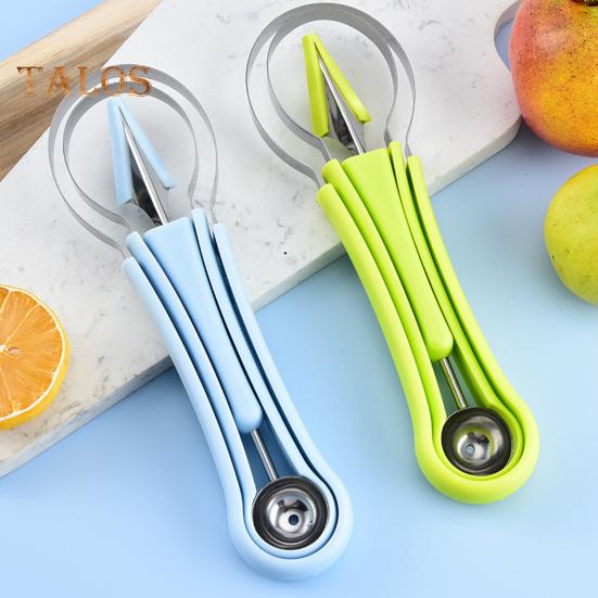 3-in-1 Stainless Steel Fruit Baller Set Melon Carving Tools Fruit Peeler Cutter Seeds Remover Ice Cream Baller Kitchen Utensils
