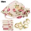 50PCs Burlap Bag Drawstring Flower‑Pattern Jewelry Packing Christmas Day Wedding Party