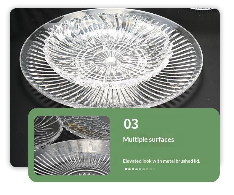 Hot Selling Eco-Friendly Food Grade PC Material Transparent Plate Shatterproof Heat Resistant Non-Toxic Fruit Plate for Outdoor