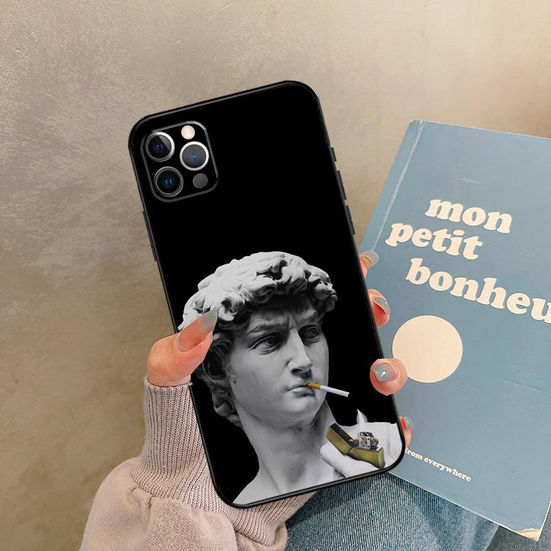 Греческая эстетика Гипсовая статуя искусство Чехол для 17 Air iPhone 16 15 14 13 12 11 Pro Max 12 mini XR 15 16 Plus 16e Задняя крышка