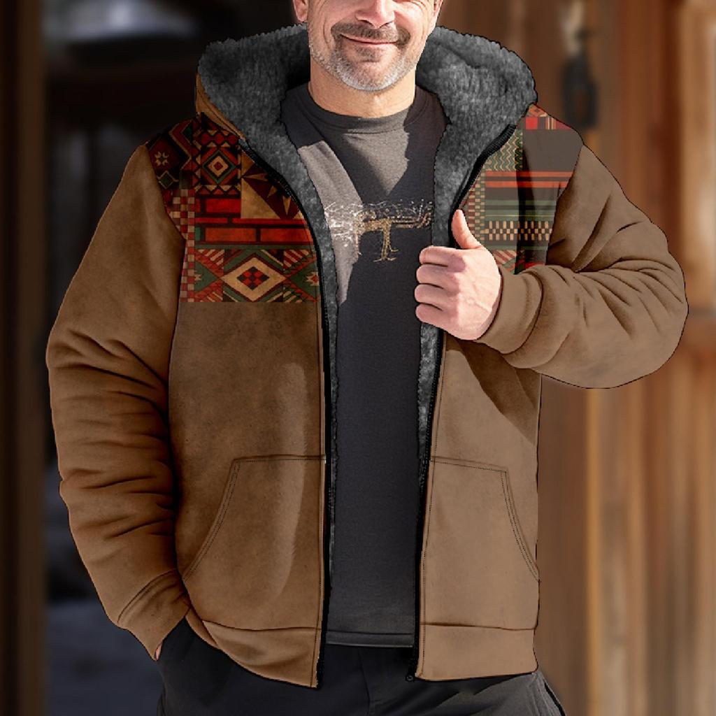 Мужской индивидуальный повседневный свитер на молнии с длинным рукавом и принтом, толстый хлопковый костюм, зимний костюм