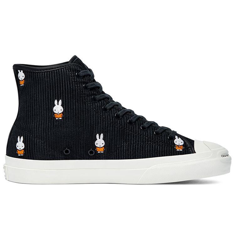 Converse POP Trading Company x Jack Purcell Pro High All Over Miffy Кроссовки унисекс Black White Egret 171951C