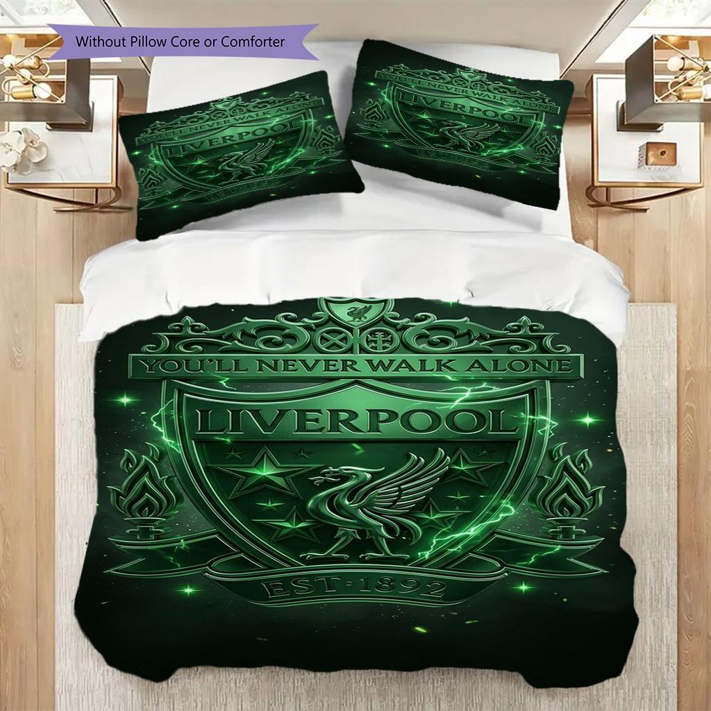 Unity Legacy Football Three-piece set (1 * duvet cover + 2 * pillowcase, without core) 2DFlat Bedding set Christmas birthday gift Soft and comfortable