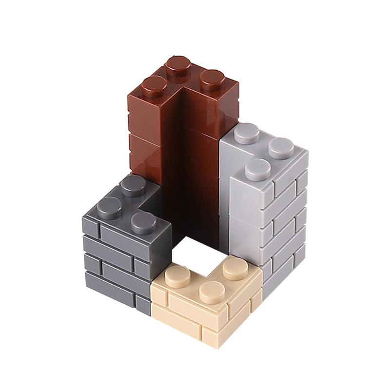 Нетоксичный Мок Кирпич Модифицированный 1X2X2 С Профилем Под Кирпичную Кладку Профиль Кирпича Стена Строительный Блок DIY Развивающий Сборный Городская Архитектура Здания