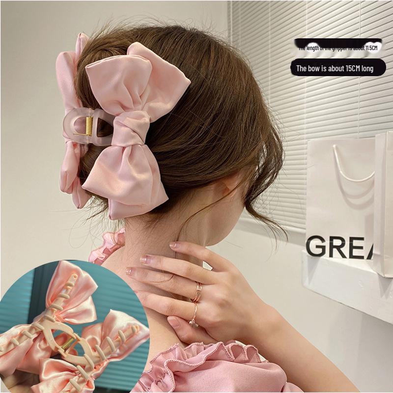 Высококачественная заколка для волос в стиле бант из жатого хлопка для женщин