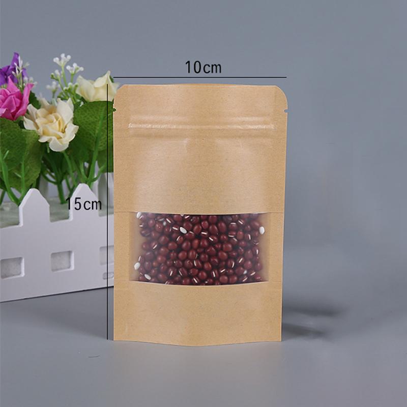 Кухонная пищевая бумага Крафт-мешок Мешки для хранения с окошком Самозапечатывающаяся упаковка