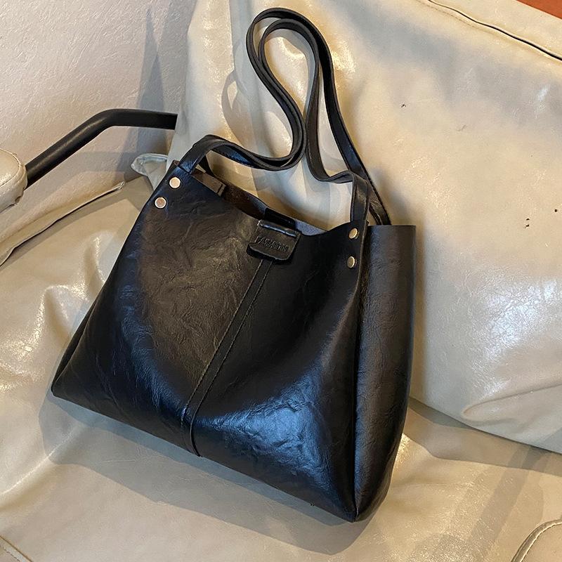 Сумка-тоут в стиле ретро, вместительная, для поездок на работу, сумка-тоут в новом стиле, с текстурой Майяра, свободная сумка через плечо