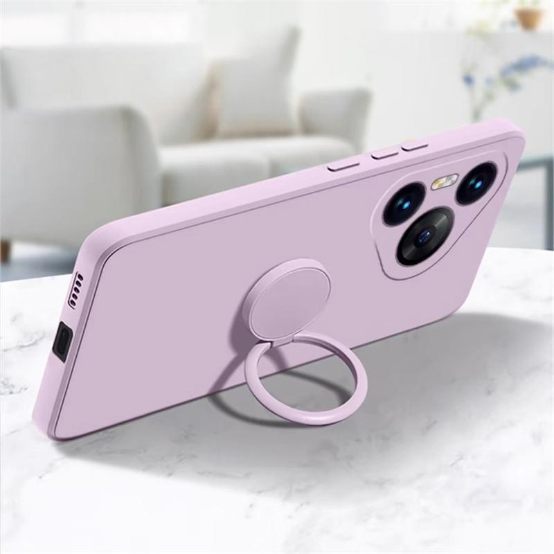 Магнитный чехол-подставка с кольцом из жидкого силикона Для Huawei Pura 70 P70 P60 P50 P40 Mate 60 50 40 Pro Plus Nova 11 10 Honor 90 80 70 60