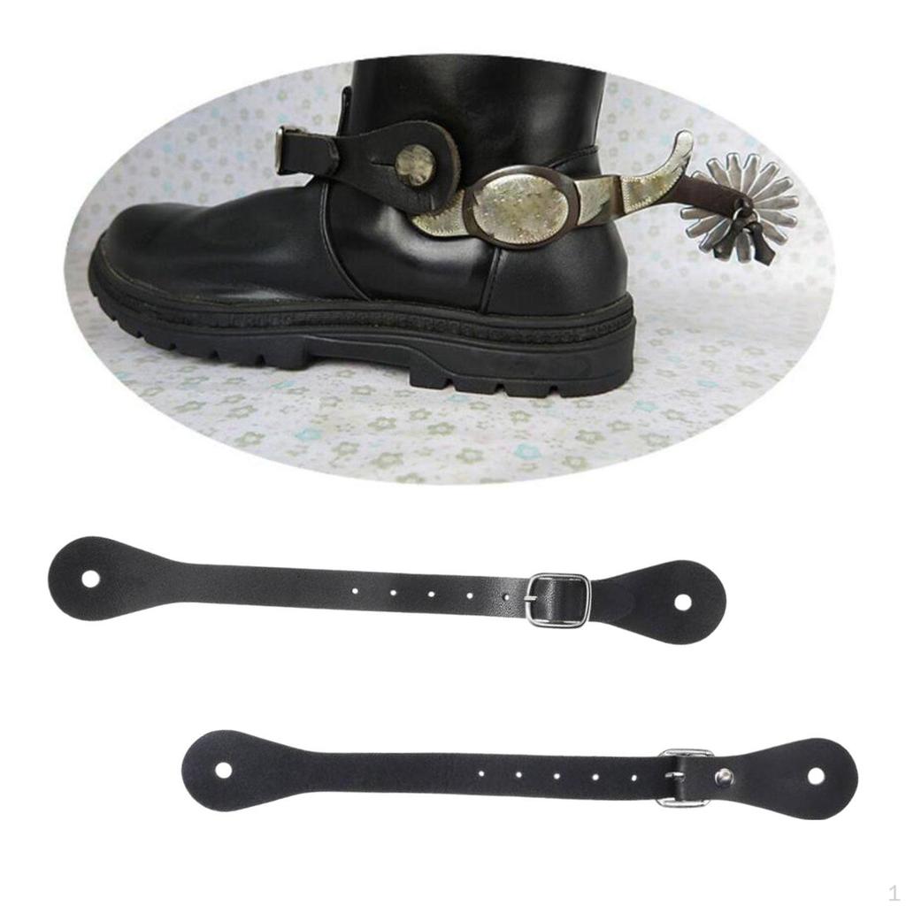 2 шт. PU кожаный ремень шпоры однослойный вестерн мужчины женщины регулируемый ботинок для