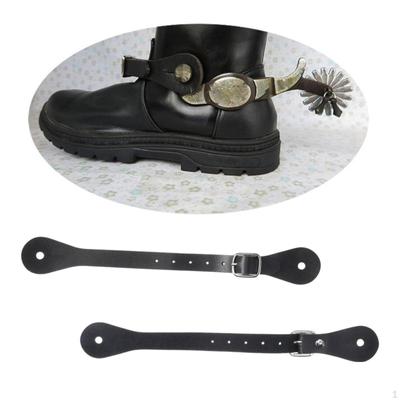 2 шт. PU кожаный ремень шпоры однослойный вестерн мужчины женщины регулируемый ботинок для