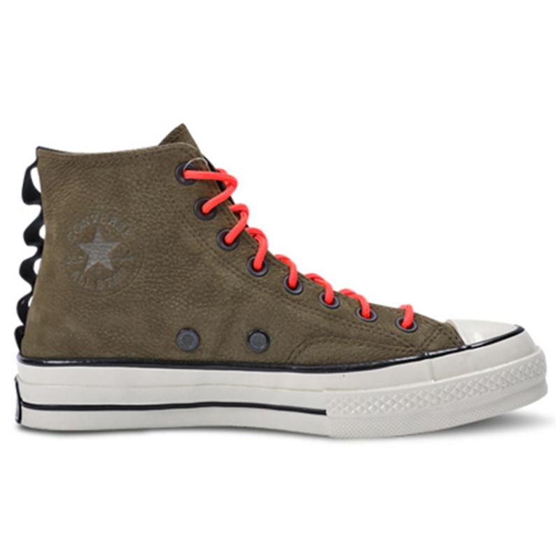 Converse Винтажные повседневные кожаные нескользящие легкие шлепанцы с высоким верхом унисекс оливково-зеленые 1970-х годов