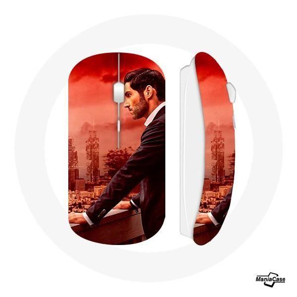 Souris sans fil - Lucifer Morningstar - Saison 5 - Rouge - Clé USB wifi incluse - Compatible Mac et PC