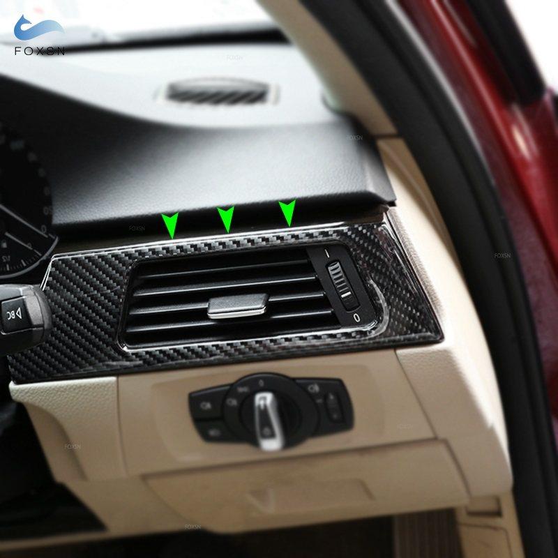 Углеродное волокно салона автомобиля слева со стороны водителя, вентиляционное отверстие для кондиционера, наклейка, отделка для BMW 3 серии E90 E92 E93