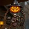 Хэллоуин Готический Колокольчик Ветра Жуткий Звон Колокольчика с Тыквенным Фонарем Мрачный Жнец Призрак Черный Кот для Веранды Окна Домашнего Декора