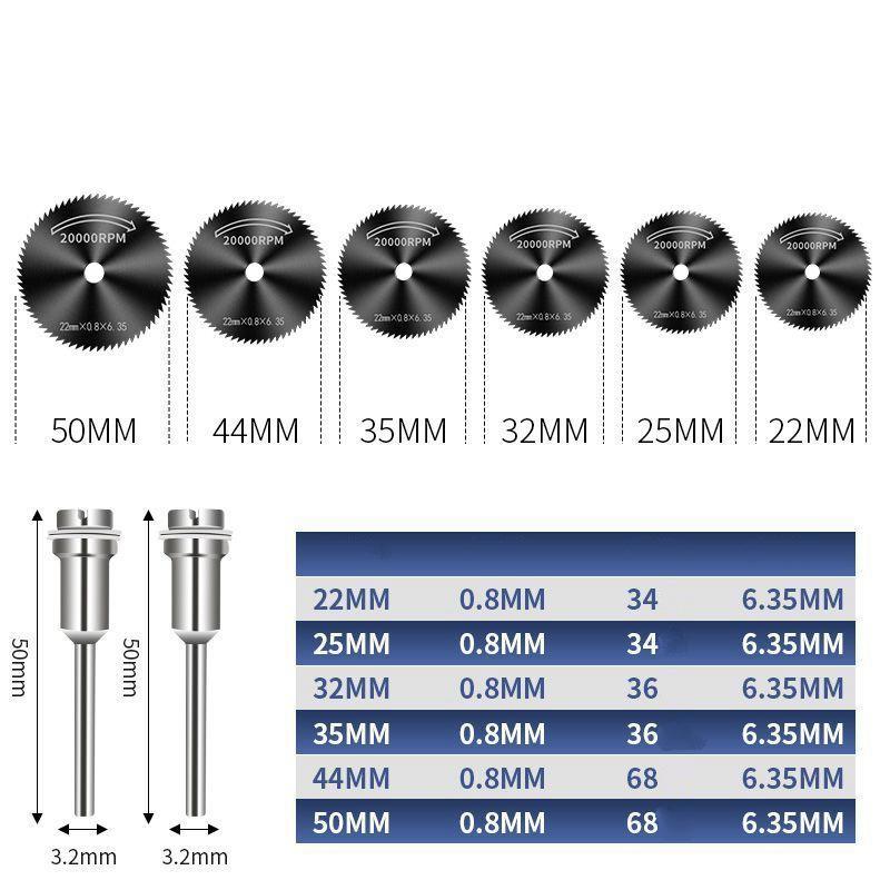 Mini HSS Metal Cutter Circular Saw Disc Wheel Blade Woodworking Durable Precision Cut Mandrel Mini Rotary Tool Accssory Set