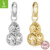 Retro Style S925 Sterling Silver Gourd Pendant Accessories Lucky Nafu Diy Lucky Beads