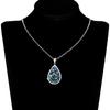 Huitan Colorful Cubic Zirconia Necklace Silver Color Pear Shape Pendant Fashion Luxury Women Wedding Engagement Party JewelryGood product