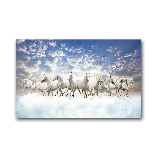 Modern Galloping Horses Landscape Canvas Painting Posters and Prints Wall Art Picture for Living Office Room Bedroom Home Decorating
